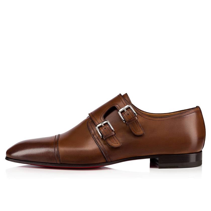 Men's Christian Louboutin Mortimer Calf Dress Shoes - Brown [4512-903]